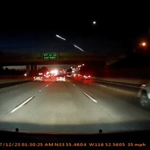 Dash camera captures space X rocket launch