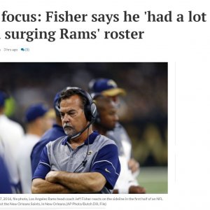 “NFL focus: Fisher says he 'had a lot to do' with surging Rams' roster