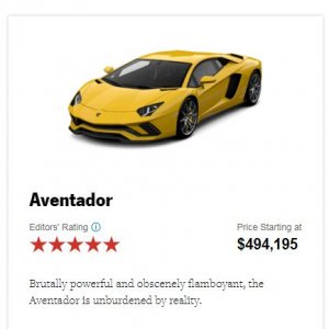 Lamborghini Aventador $494,195