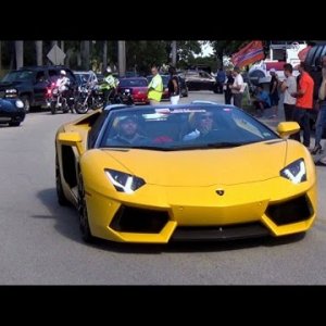 BEST OF LAMBORGHINI AVENTADOR REVS ACCELERATION DRIVE BY. MIAMI SUPERCAR ADVENTURE