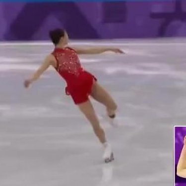 Figure skater Mirai Nagasu becomes the first American woman to land a triple axel in the Olympics during a flawless performance which earns her a standing ovation