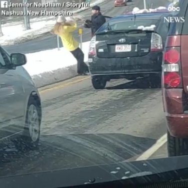 CAR CRASH PAGE on Instagram: “Shocking video shows a man pushing a woman to the ground in an apparent road rage incident in Nashua, New Hampshire. Thankfully, no one was…”