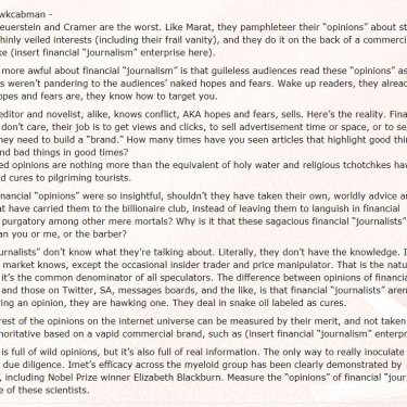 re-post sdrawkcabman - People like Feuerstein and Cramer are the worst.