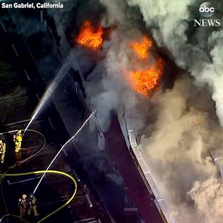 ABC News on Instagram: “Firefighters battle a massive blaze at a strip mall in San Gabriel, California. #fire #firefighter #firefighting #mall #california”