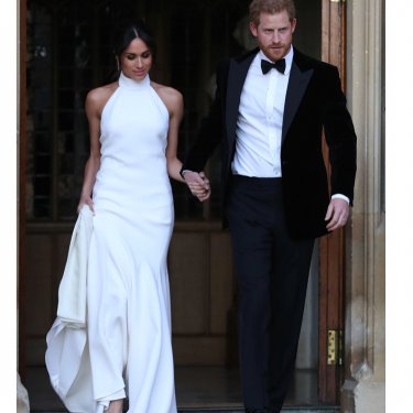Meghan Duchess of Sussex on Instagram: “Meghan & Harry heading to their evening reception. Meghan just looking flawless in Stella McCartney. What a beautiful end to a beautiful…”