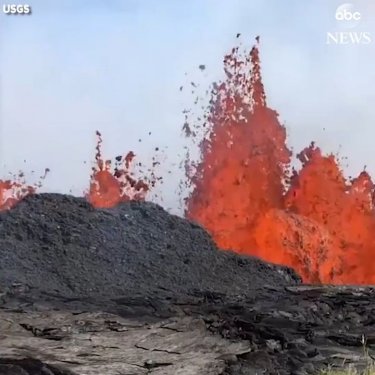 ABC News on Instagram: “U.S. Geological Survey video captures fountains of lava spew from fissure as volcanic activity in Hawaii prompts new evacuations. #volcano…”