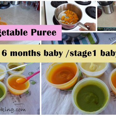6 Vegetable Puree for 6 months baby | stage 1 - homemade baby food recipe | 6 months babyfoodrecipe