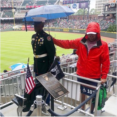 Breitbart on Instagram: “RESPECT The Atlanta Braves posted a picture on their Twitter account Monday, showing a fan holding an umbrella over a JROTC member…”