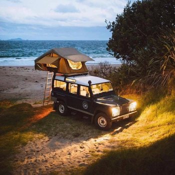 Island Vibes on Instagram: “How's the setup ?  Follow @islandvibess for more!  Photo | @yourdailysurf  #camping #beachcamp #setup #rooftoptent #surfcamp #roadtrip…”