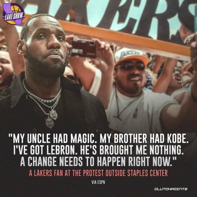 LakeShow on Instagram: “A few Lakers fans held a protest in front of Staples