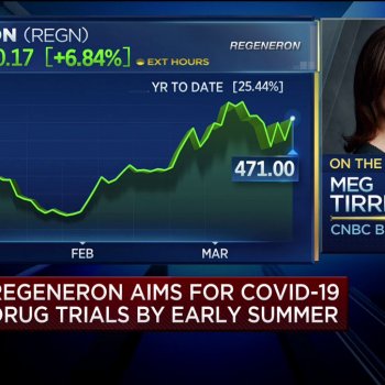 “Biotech giant Regeneron now aims to have doses of a potential COVID-19 drug ready to start human testing by early summer