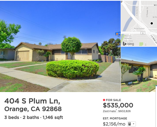 forsale $535k 404 S Plum Ln, Orange, CA 92868
