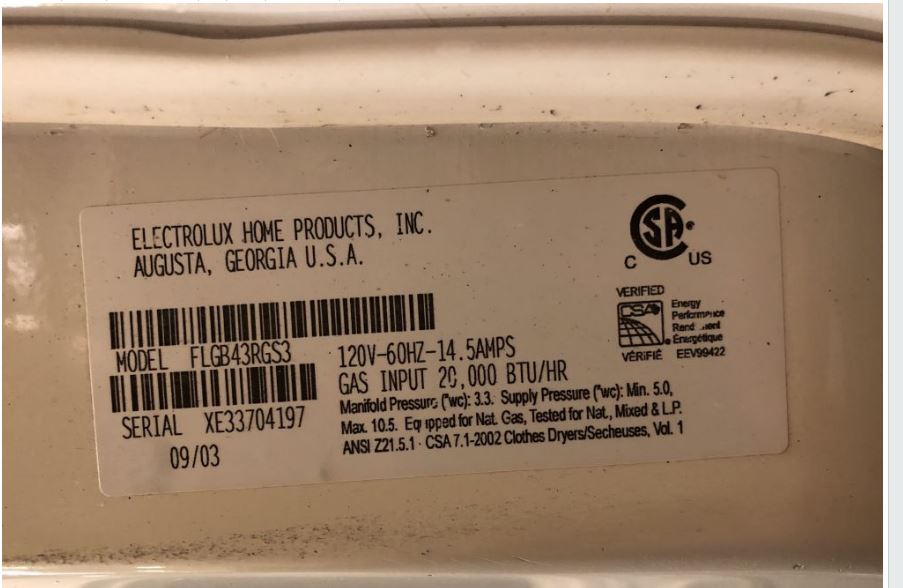 frigidaire flgb43rgs3