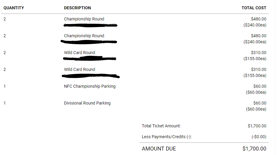 LA Rams Playoffs Ticket Prices section #4 2018