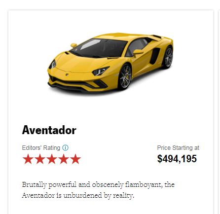 Lamborghini Aventador $494,195