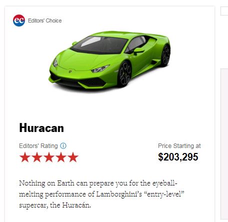 Lamborghini Huracan $203,295