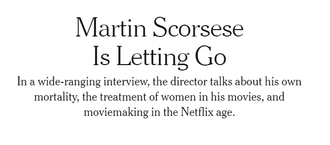 Martin Scorsese Is Letting Go