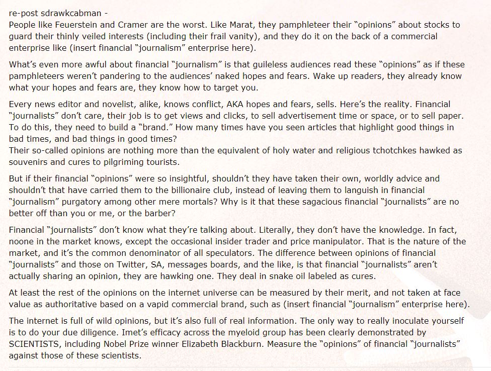 re-post sdrawkcabman - People like Feuerstein and Cramer are the worst.