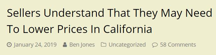 Sellers Understand That They May Need To Lower Prices In California #realestate