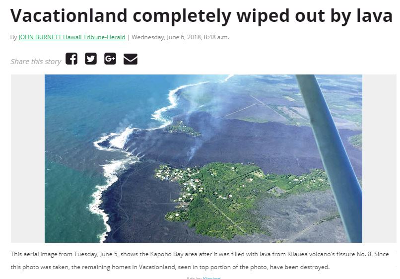 #Vacationland #hawaii completely wiped out by lava