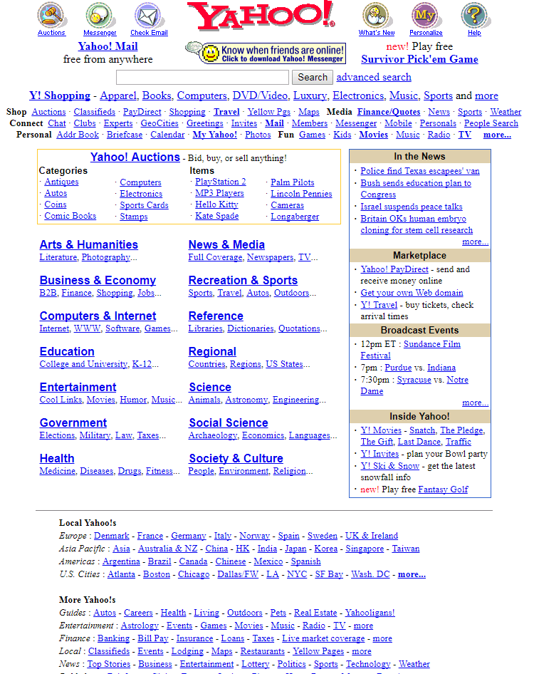 Yahoo 2001